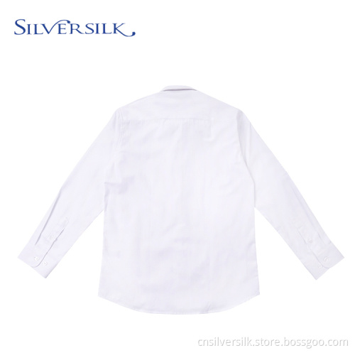 Breathable Herringbone White TC Long Sleeve Wedding Shirts